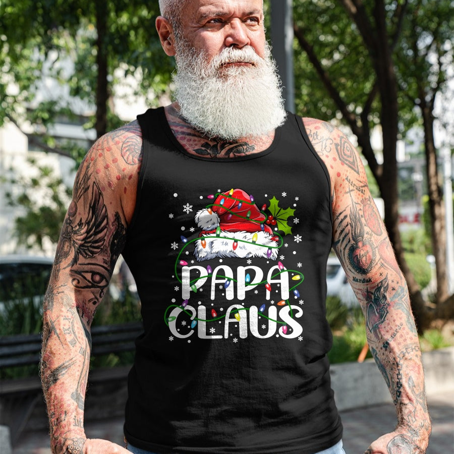 Papa Claus Christmas Lights Pajama Family Matching T-Shirt - Christmas Unisex T-Shirt/Hoodie/Sweatshirt - TRNN00