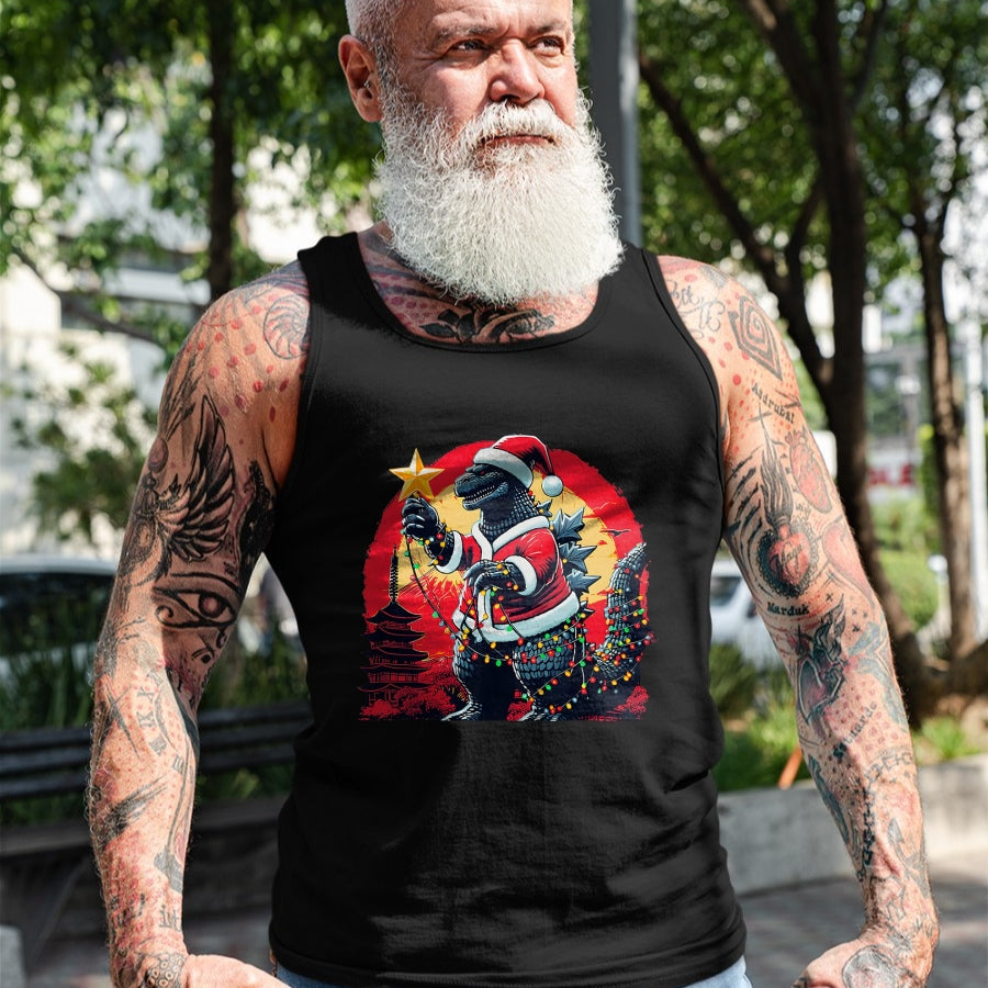 Xmas Christmas Santazilla Funny Holiday Monster Dinosaur T-Shirt - Christmas Unisex T-Shirt/Hoodie/Sweatshirt - TRNN00