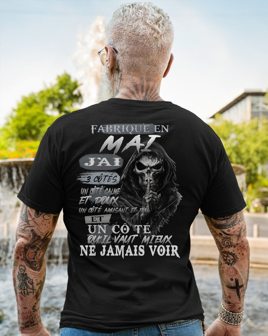 Fabriqué en Mai – J’ai 3 Côtés | T-Shirt Homme Caractère Fort - TRNN05 (SKU26T-01174-05)