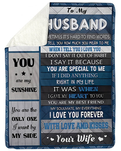 Special Gift For Your Husband Blanket - From Wife (SKU-CHAU-B17) FULL