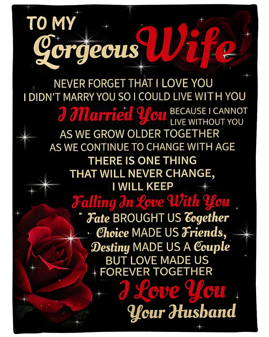 Special For Beautiful Wife Gift Blanket - From Husband (SKU2602-02)