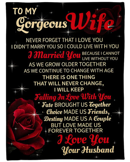 Special For Beautiful Wife Gift Blanket - From Husband (SKU2602-02)