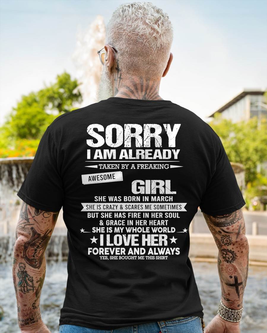 MARCH - SORRY I AM ALREADY TAKEN BY A FREAKING AWESOME GIRL - FROM WIFE - TRNN03 ( SKU12-298-03)