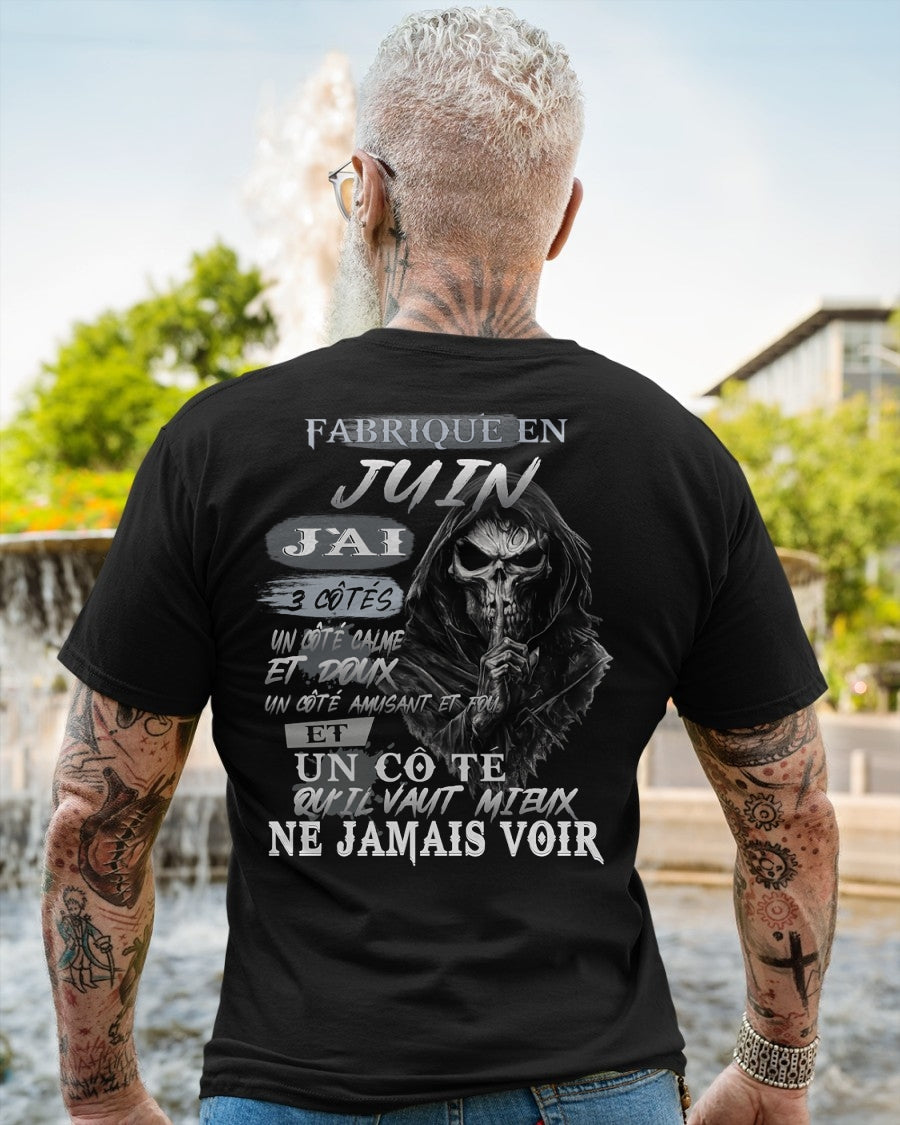 Fabriqué en Juin – J’ai 3 Côtés | T-Shirt Homme Caractère Fort - TRNN06 (SKU26T-01174-06)
