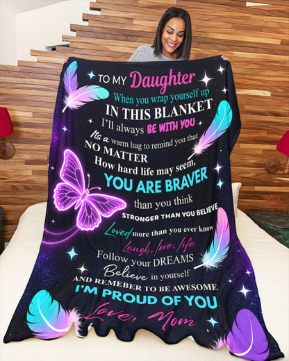 Special For Beautiful Daughter Gift Blanket - From Mom (SKU2606-136)