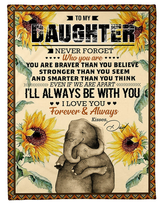 Elephant Blanket Love Your Dad Blanket - Gift For Daughter From Dad