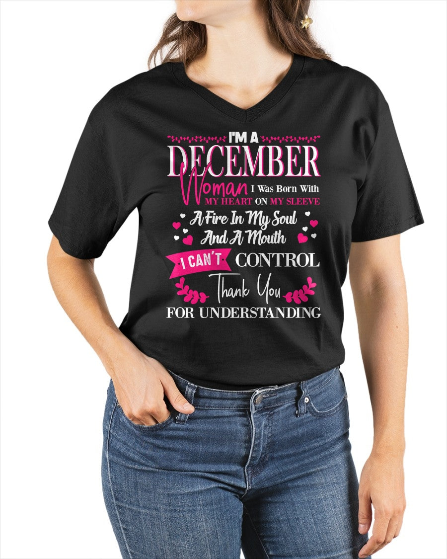 DECEMBER QUEEN – Strong, Passionate & Unapologetically Bold - Birthday T Shirt For Woman - TRNN12 (SKU2602-137-12)