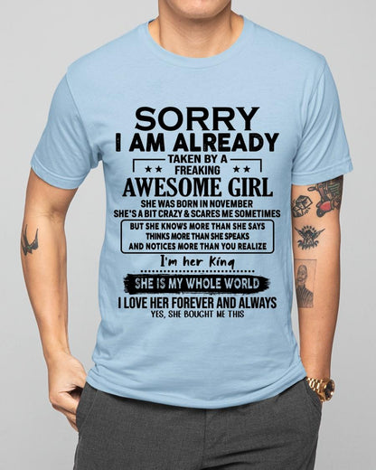 November - Awesome Girl born in November - Special gift for your boyfriend - From Wife TRNN11 (SKU.AT16)
