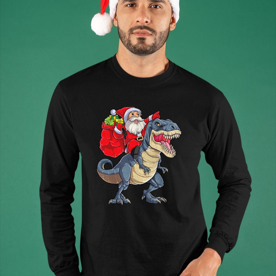 Dinosaur T rex Christmas Santa Boys Men Girls Xmas Squad T-Shirt - Christmas Unisex T-Shirt/Hoodie/Sweatshirt - TRNN00