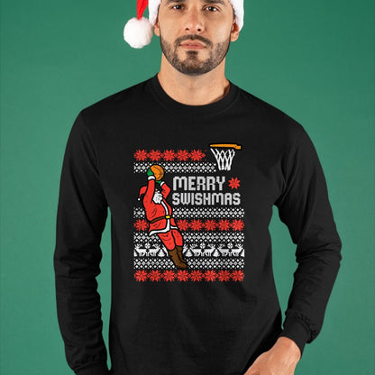 Merry Swishmas Basketball Ugly Christmas Xmas Men Boys Kids T-Shirt - Christmas Unisex T-Shirt/Hoodie/Sweatshirt - TRNN00