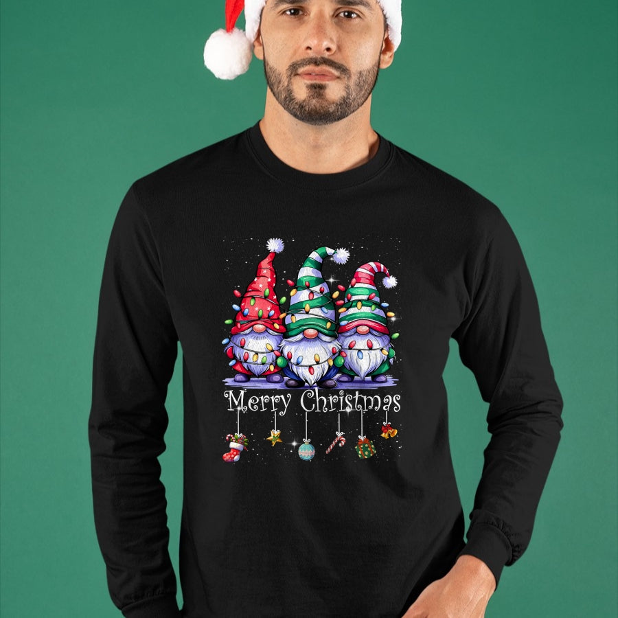 Cute Gnomes Merry Christmas Light Family Gnome Xmas Matching T-Shirt - Christmas Unisex T-Shirt/Hoodie/Sweatshirt - TRNN00
