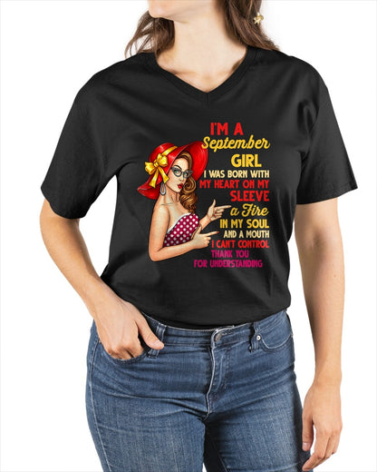 SEPTEMBER QUEEN – Strong, Passionate & Unapologetically Bold - Birthday T Shirt For Woman - TRNN09 (SKU2603-254-09)