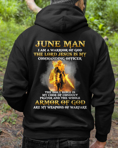JUNE MAN - I AM A WARRIOR OF GOD THE LORD JESUS IS MY - T Shirt For Strongman - TRNN06 (SKU26T-01281-06)
