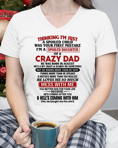 AUGUST - THINKING I'M JUST A SPOILED DAUGHTER OF A CRAZY DAD - FROM DAD - TRNN08 (SKU26T-01223-08)