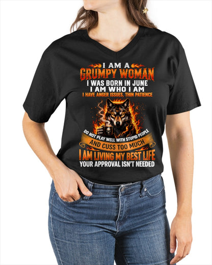 JUNE - I AM WHO I AM - BIRTHDAY T-SHIRT FOR WOMEN - TRNN06 (SKU2607-206-06)