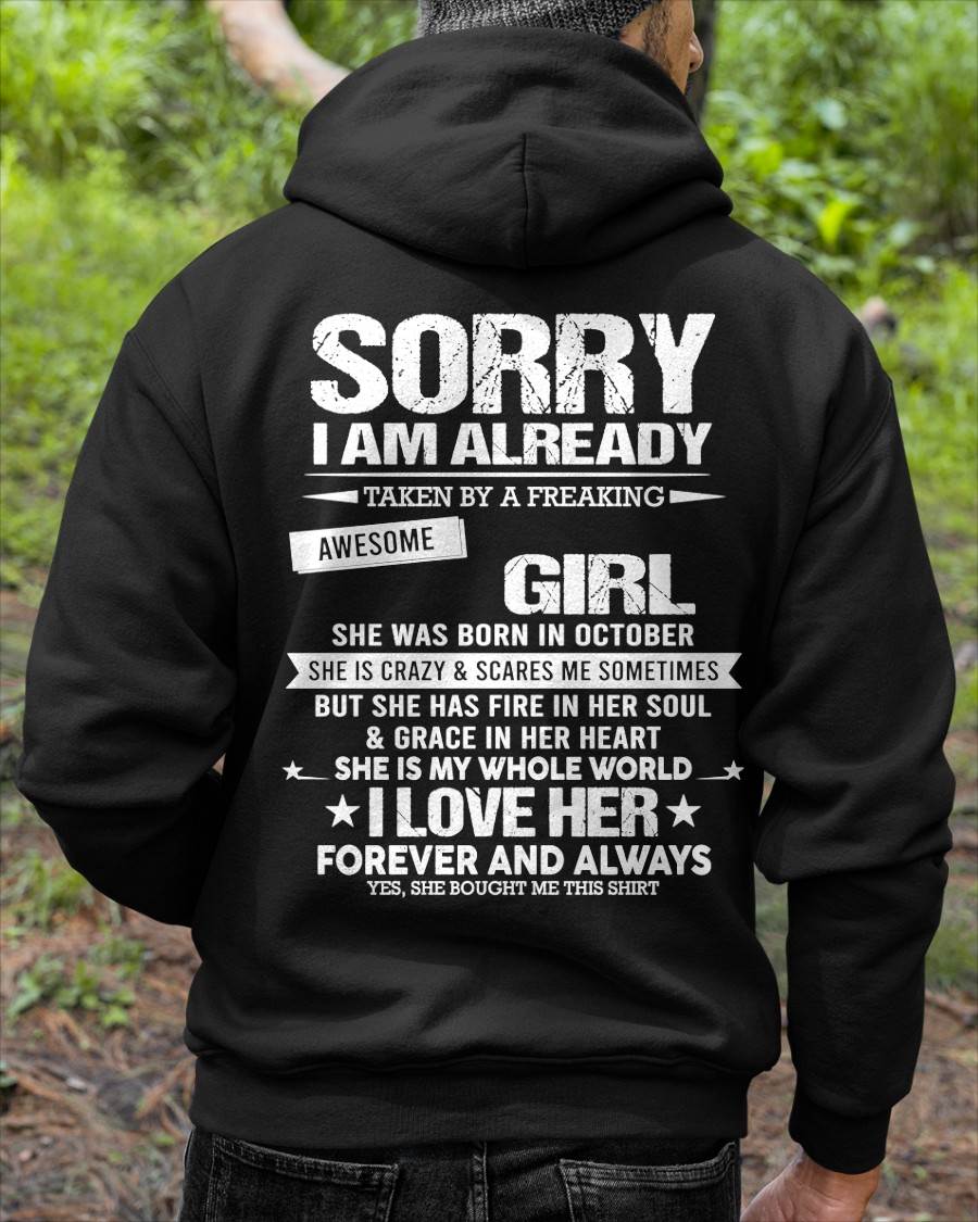 OCTOBER - SORRY I AM ALREADY TAKEN BY A FREAKING AWESOME GIRL - FROM WIFE - TRNN10 (SKU12-298-10)