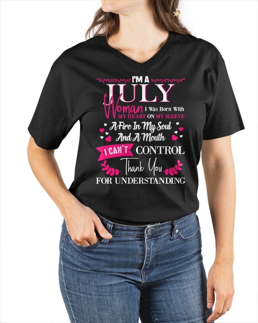 JULY QUEEN – Strong, Passionate & Unapologetically Bold - Birthday T Shirt For Woman - TRNN07 (SKU2602-137-07)