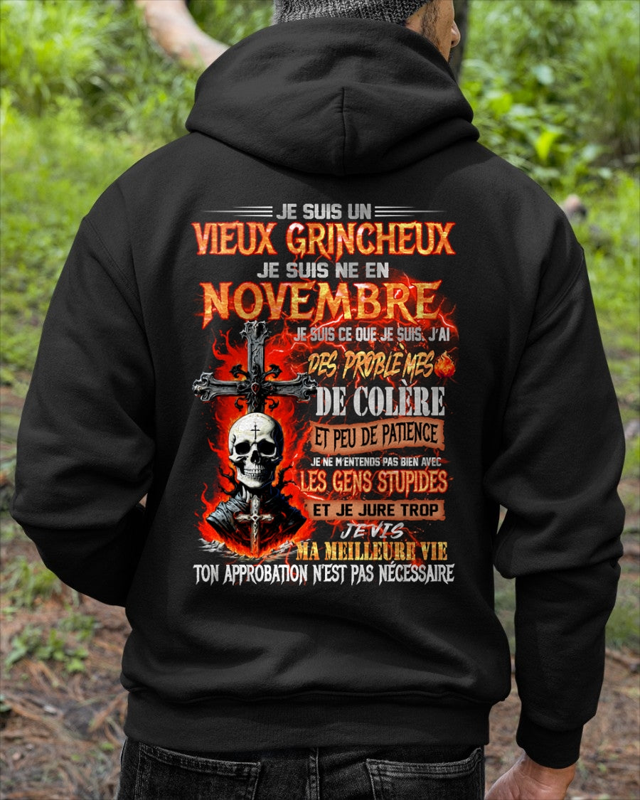 Je Suis Un Vieux Grincheux Né – T-Shirt Homme Fort Caractère - TRNN11 (SKU26T-01141-11)