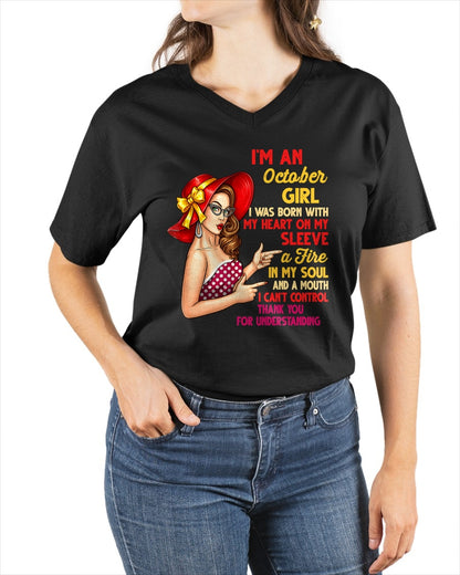 OCTOBER QUEEN – Strong, Passionate & Unapologetically Bold - Birthday T Shirt For Woman - TRNN10 (SKU2603-254-10)