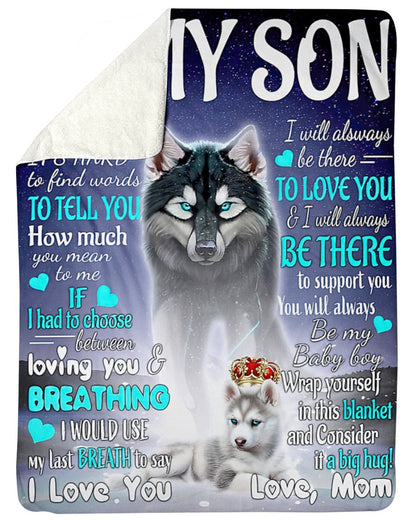 To My Son Blanket Sherpa Fleece Blanket Sherpa Fleece Blanket - from mom