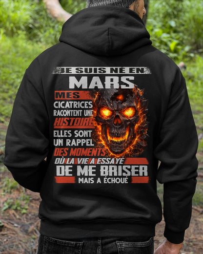 Je Suis Né en Mars – Mes Cicatrices Racontent Une Histoire | T-Shirt Homme Fort - TRNN03 (SKU26T-01175-03)