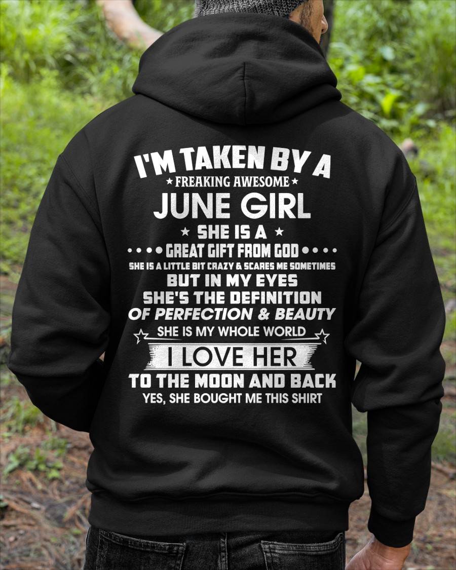 JUNE - I'M TAKEN BY A FREAKING AWESOME JUNE GIRL SHE IS A GREAT GIFT FROM GOD - FROM WIFE - TRNN06 (SKU26T-01259-06)