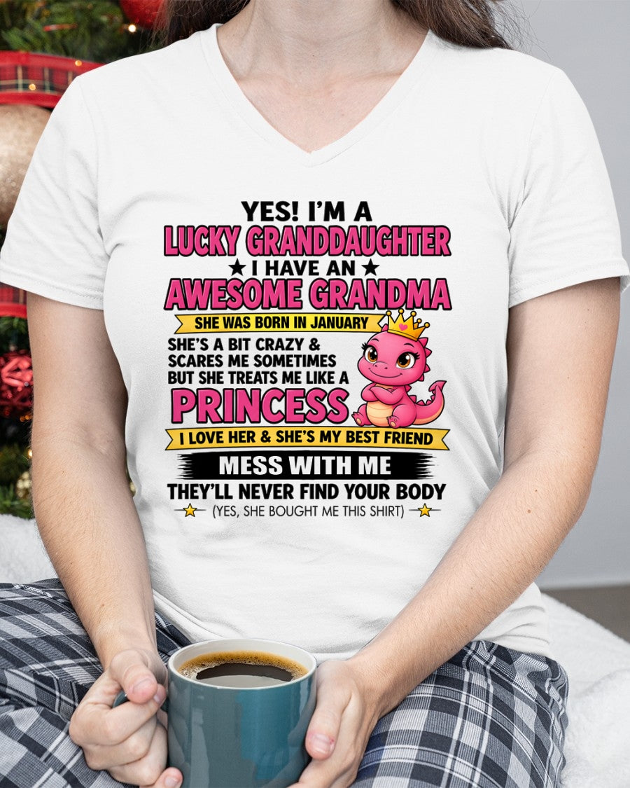 JANUARY - Yes! I'm a Lucky Granddaughter – Gift For Granddaughter From Grandma – TRNN01 (SKU2608-508-01)