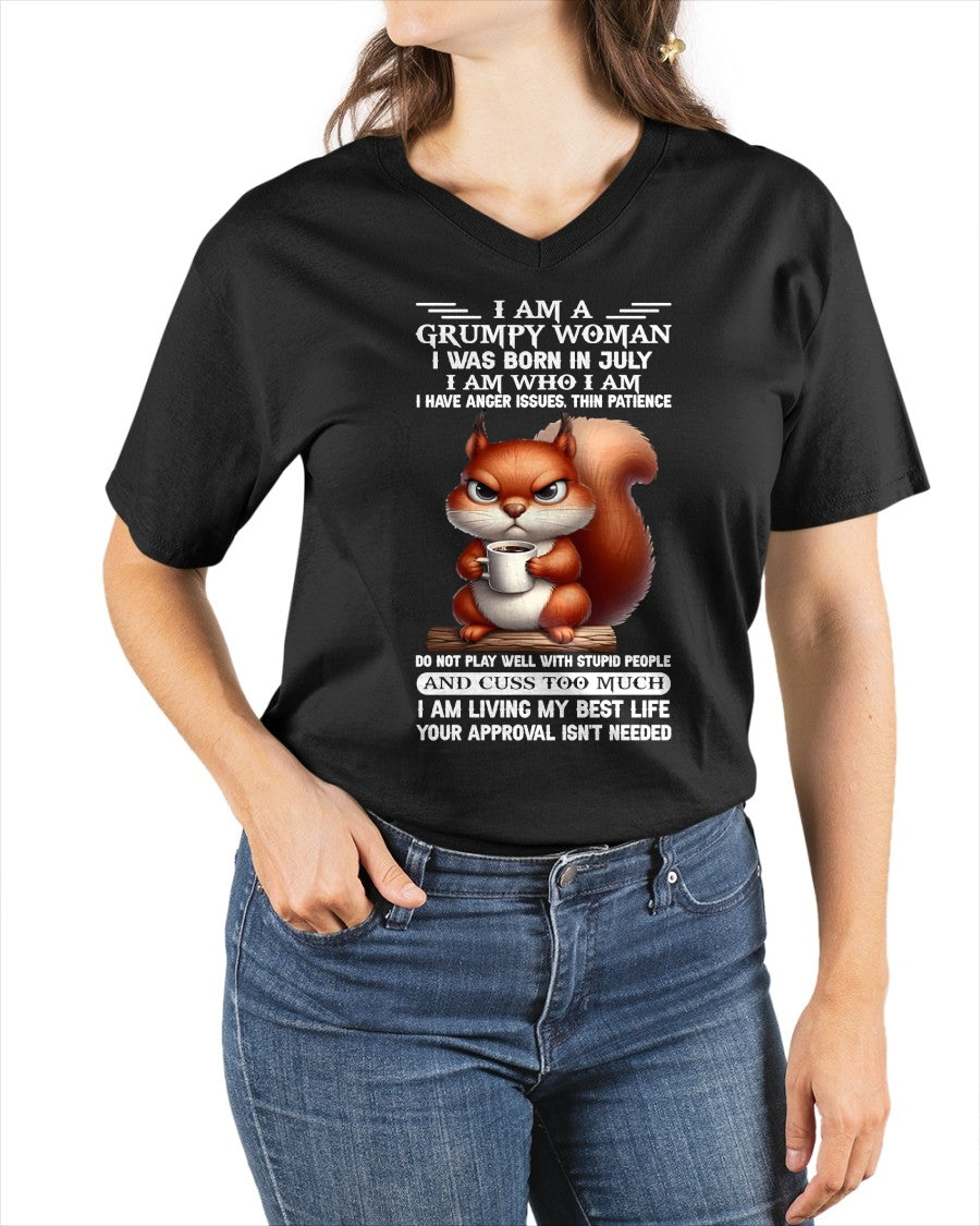JULY - I AM WHO I AM - Birthday T Shirt For Woman - TRNN07 (SKU2602-157-07)