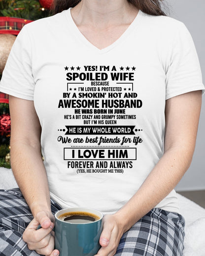 JUNE - YES I'M A SPOILED WIFE OF A SMOKIN' HOT AND AWESOME HUSBAND - FROM HUSBAND - TRNN06 (SKU26T-01197-06)