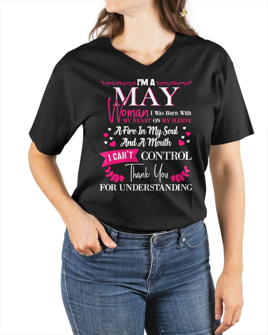 MAY QUEEN – Strong, Passionate & Unapologetically Bold - Birthday T Shirt For Woman - TRNN05 (SKU2602-137-05)