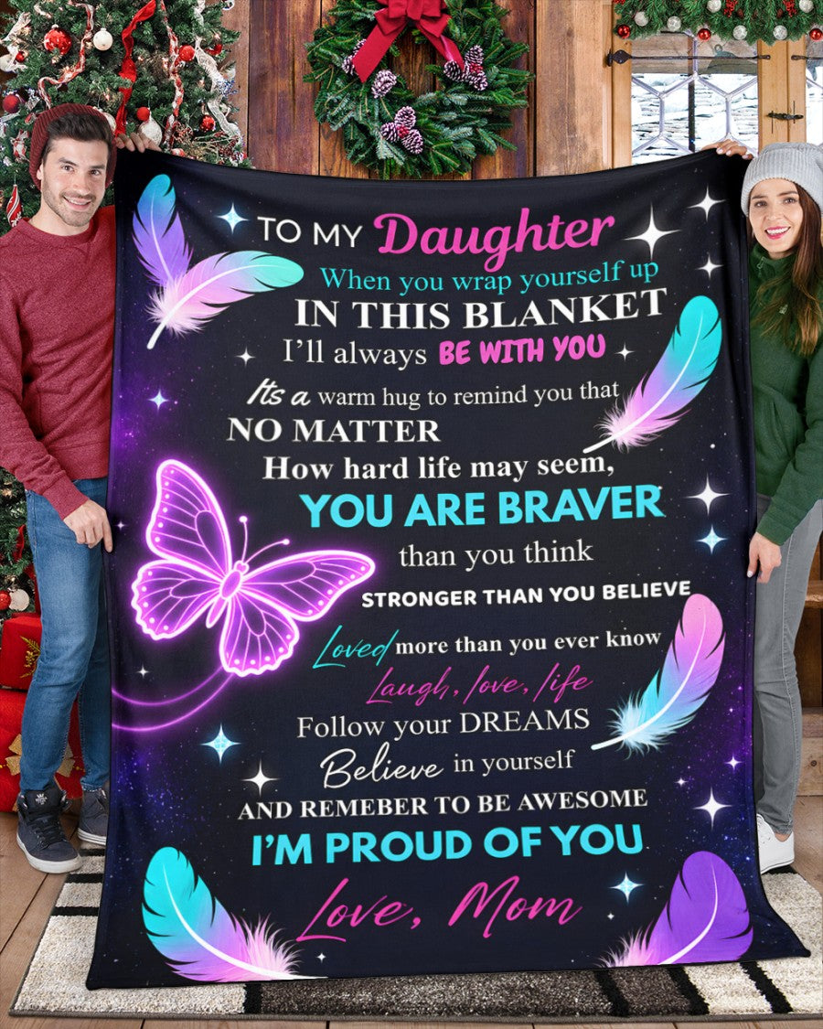 Special For Beautiful Daughter Gift Blanket - From Mom (SKU2606-136)