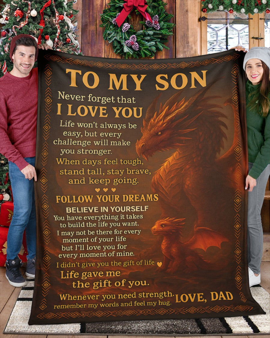 BLANKET FOR SON - GIFT FROM DAD - COMFORT & WARMTH GIFT NTTD00 (SKUB-DAD-DT00)