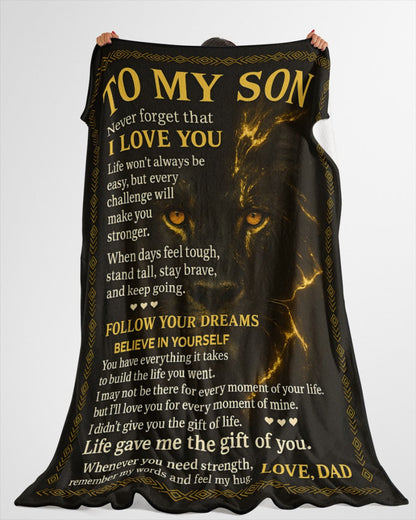 BLANKET FOR SON - GIFT FROM DAD - COMFORT & WARMTH GIFT NTTD00 (SKUB-DAD-DT01)