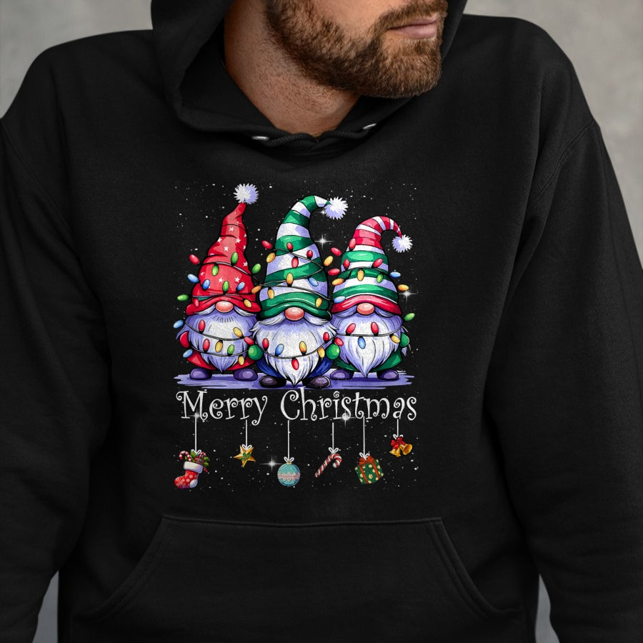 Cute Gnomes Merry Christmas Light Family Gnome Xmas Matching T-Shirt - Christmas Unisex T-Shirt/Hoodie/Sweatshirt - TRNN00
