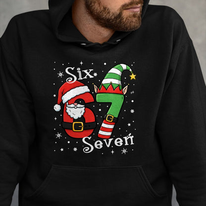 Funny Six Seven 67 Meme 6 7 Elf Santa Christmas Pajamas Kids T-Shirt  - Christmas Unisex T-Shirt/Hoodie/Sweatshirt - TRNN00
