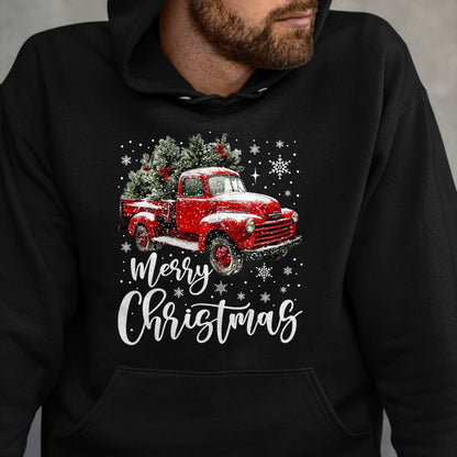 Merry Christmas Red Truck Family Matching Christmas Pajama T-Shirt - Christmas Unisex T-Shirt/Hoodie/Sweatshirt - TRNN00
