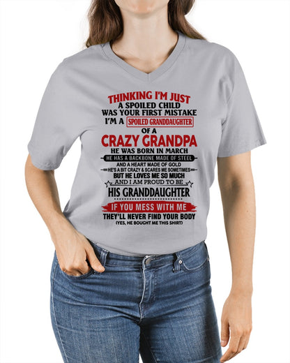 MARCH - THINKING I’M JUST A SPOILED GRANDDAUGHTER OF A CRAZY GRANDPA - FROM GRANDPA - TRNN03 (SKU12-256-03)
