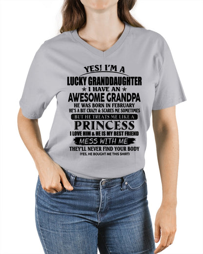 FEBRUARY - YES I'M A LUCKY GRANDDAUGHTER - GIFT FROM GRANDPA - TRNN02 (SKU2607-112-02)