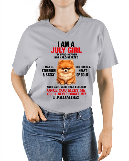 JULY - I'M HARD-HEADED NOT HARD-HEARTED - Birthday T Shirt For Woman - TRNN07 (SKU2604-230-07)