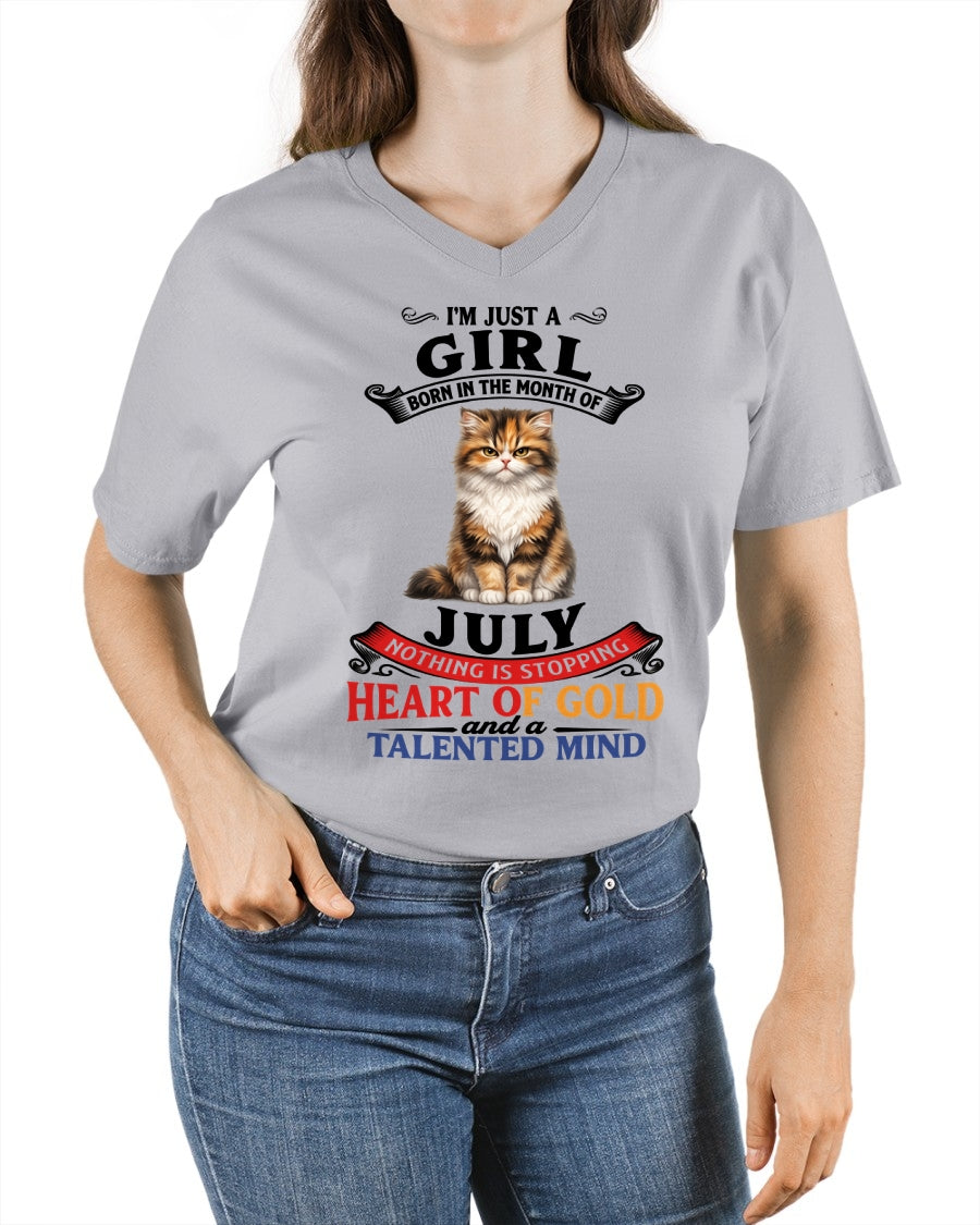 JULY - NOTHING IS STOPPING THIS FLAMING SOUL - Birthday T Shirt For Woman - TRNN07 (SKU2605-74-07)