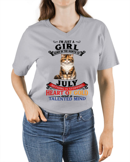 JULY - NOTHING IS STOPPING THIS FLAMING SOUL - Birthday T Shirt For Woman - TRNN07 (SKU2605-74-07)