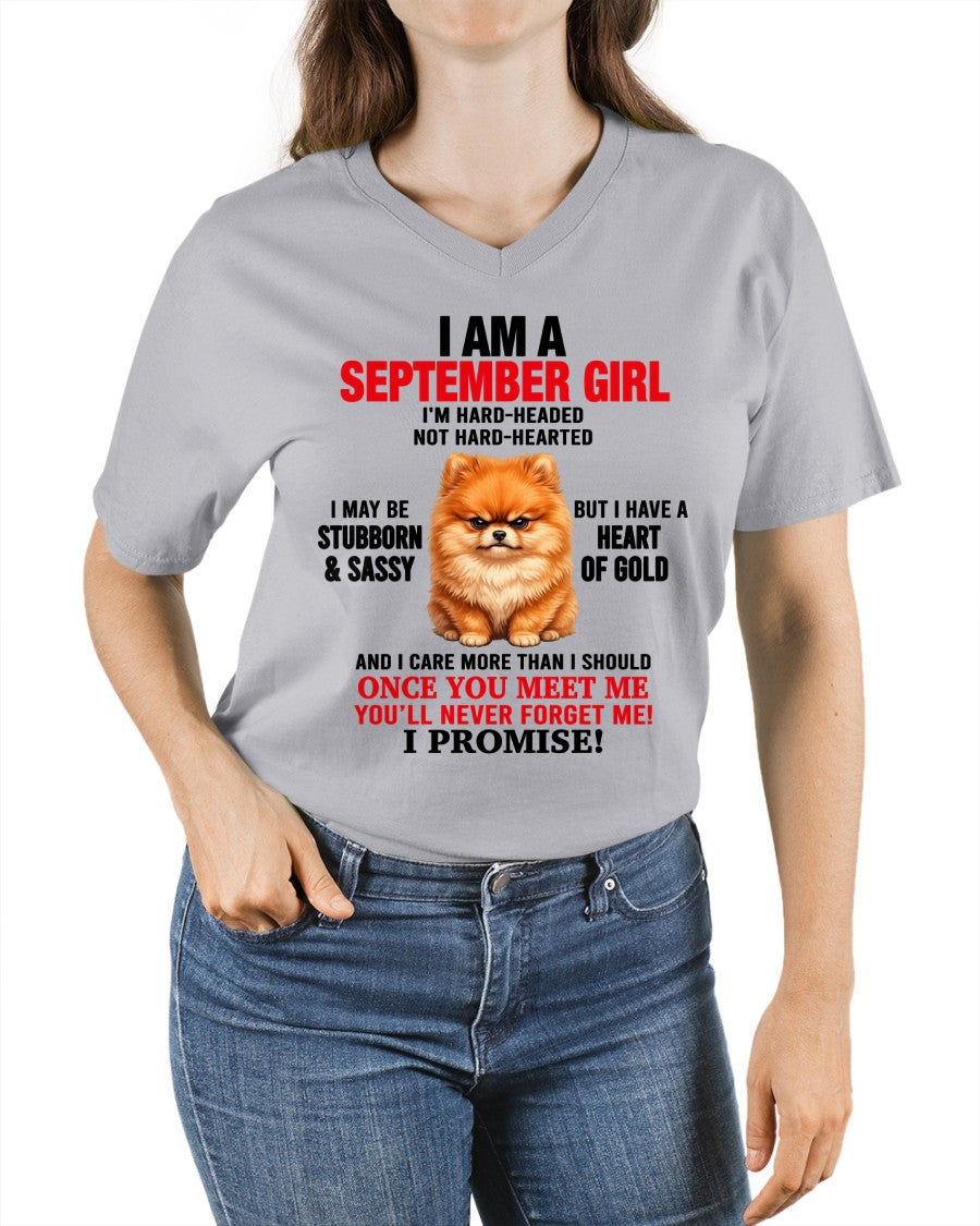 SEPTEMBER - I'M HARD-HEADED NOT HARD-HEARTED - Birthday T Shirt For Woman - TRNN09 (SKU2604-230-09)