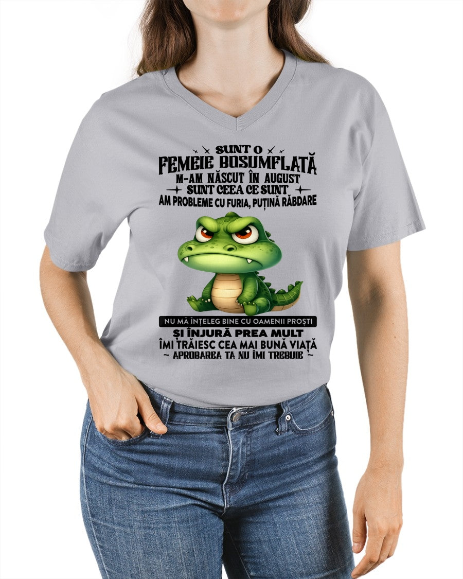 AUGUST - SUNT O FEMEIE BOSUMFLATĂ - Tricou de ziua de naștere pentru femeie - RO/TRNN08 (SKU2605-376-08)