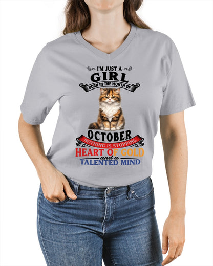 OCTOBER - NOTHING IS STOPPING THIS FLAMING SOUL - Birthday T Shirt For Woman - TRNN10 (SKU2605-74-10)