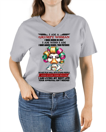 JULY - GRUMPY WOMAN - BIRTHDAY SHIRT FOR WOMEN - TRNN07 (SKU26T-01-22-07)