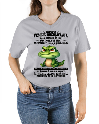 MAI - SUNT O FEMEIE BOSUMFLATĂ - Tricou de ziua de naștere pentru femeie - RO/TRNN05 (SKU2605-376-05)