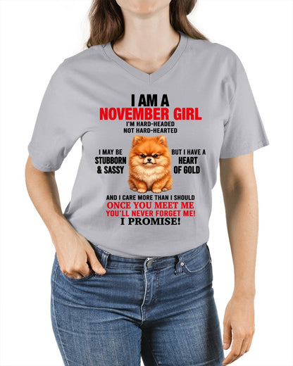 NOVEMBER - I'M HARD-HEADED NOT HARD-HEARTED - Birthday T Shirt For Woman - TRNN11 (SKU2604-230-11)