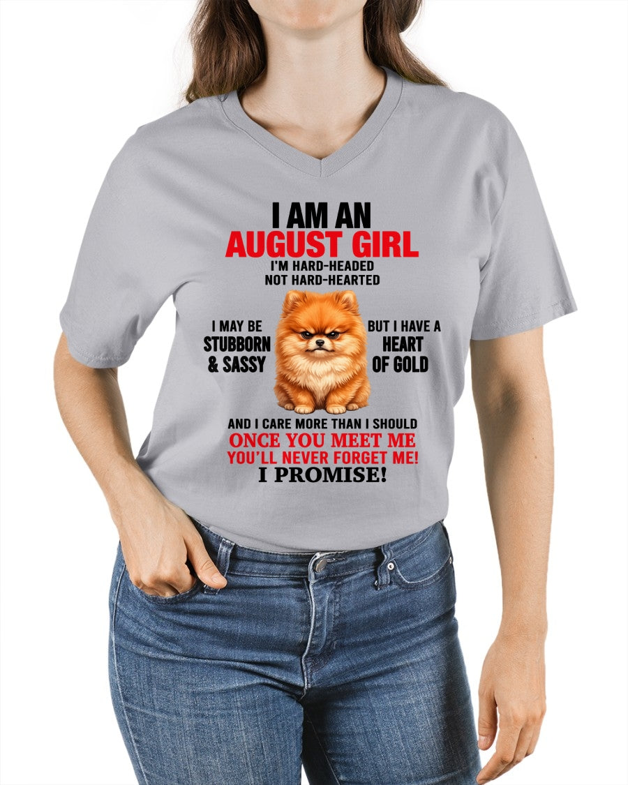 AUGUST - I'M HARD-HEADED NOT HARD-HEARTED - Birthday T Shirt For Woman - TRNN08 (SKU2604-230-08)
