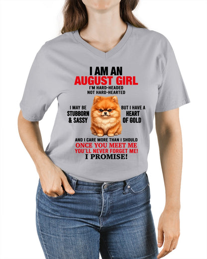 AUGUST - I'M HARD-HEADED NOT HARD-HEARTED - Birthday T Shirt For Woman - TRNN08 (SKU2604-230-08)