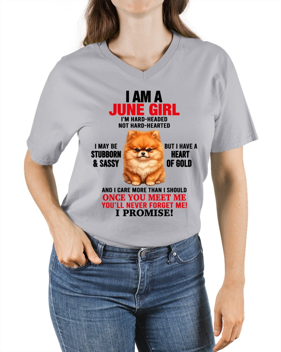JUNE - I'M HARD-HEADED NOT HARD-HEARTED - Birthday T Shirt For Woman - TRNN06 (SKU2604-230-06)